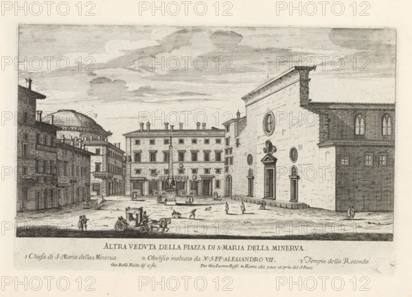 Piazza della Minerva and the church of Santa Maria sopra Minerva in Rome, Altre veduta della Piazza