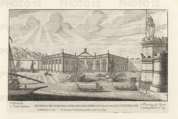 Arsenale del' Porto di Civita Vecchia edificato da NS pp. Alessandro VII, Port of Civitavecchia, Il