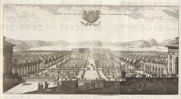 View of the garden from Rosersberg Castle, Prospectus amoenissimi Horti, qui Palatio Rosersberg est