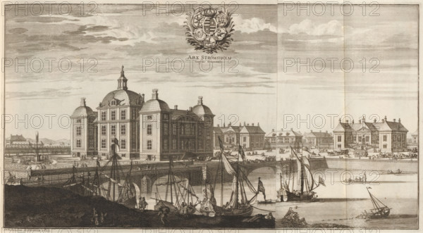 Arx Strömsholm versus Orientem, View of Strömsholm Castle, from the East, Suecia Antiqua et