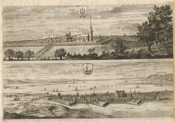 Fahlkiöping, Waenersborgh, View of the towns of Falköping and Vänersborg, Suecia Antiqua et