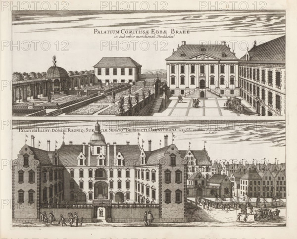 View of the palaces of Ebba Brahe and Bengt Oxenstierna, Palatium Comitissae Ebbae Brahe in