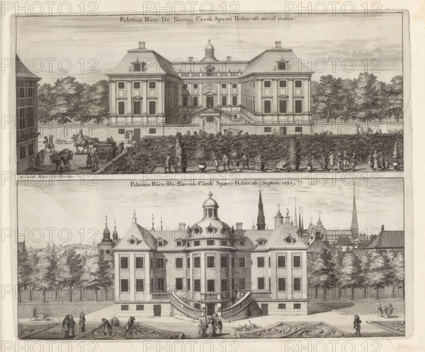 Palatium Illustr. D:n Baronis Caroli Sparri Holmense merid versus, Septem: versus, Palace of Carl