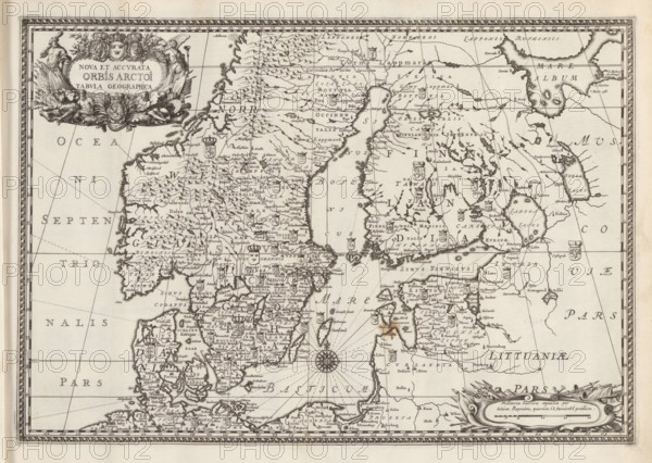 Map of the Scandinavian countries in the modern era, Nova Et Accurata Orbis Arctoi Tabula