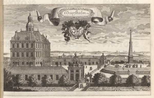 View of Djursholm Castle, Diursholm, Suecia Antiqua et Hodierna, print, album page, printmaker: