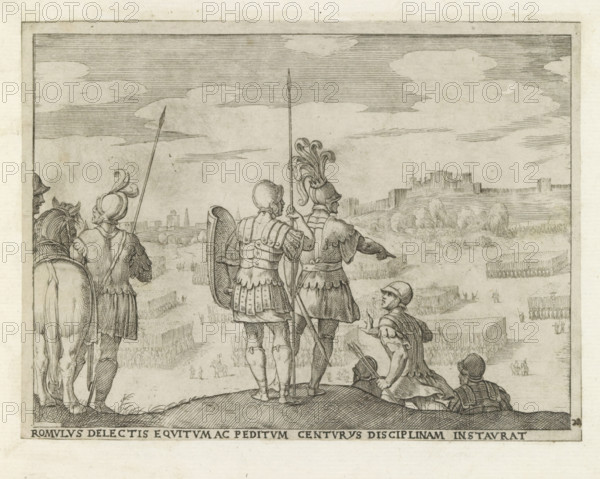 Romulus delectis, disciplinam instaurat, Romulus appoints centurions, Life of Romulus and Remus,