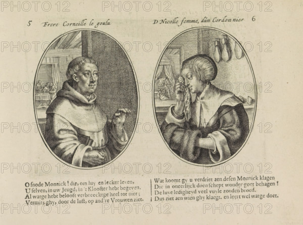 Brother Corneille the Greedy, D Nicolle woman, of a shoemaker, Monk and shoemaker's wife, Marriage