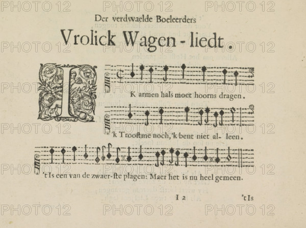 Der verdwaelde Boeleerders vrolick wagen-liedt, Wagon song, page 1, Les abus du mariage, album