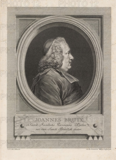 Joannes Bruté, Portrait of Jean Bruté, print, album page, Print is part of an album., printmaker: