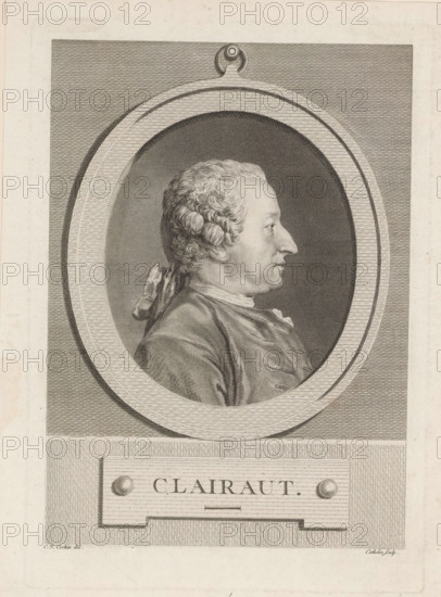 Clairaut, Portrait of Alexis-Claude Clairaut, print, album page, Print is part of an album.,
