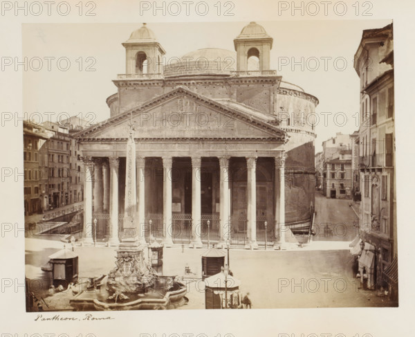 View of the Pantheon in Rome, Italy, Pantheon. Rome, album page, photograph, This photo is part of