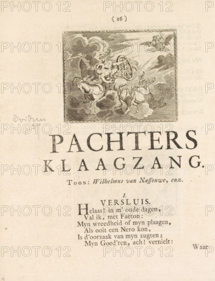 Fall of Phaethon, print, book illustration, The Fall of Phaethon's Sun Chariot. Illustration on p.