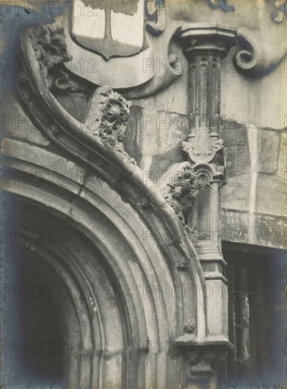 Detail of the entrance gate of the Gemeenlandshuis on the Oude Delft in Delft, Gemeentelandshuis.