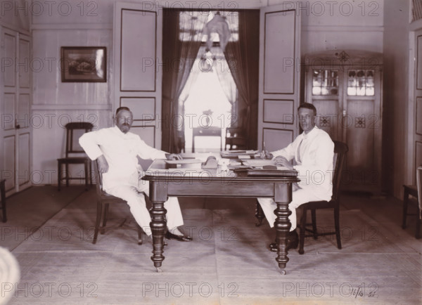 Directors of Grotius Company, Belawan Ocean Port, photograph, Interior with the two directors of
