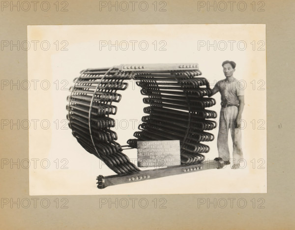 Superheater, album page, photograph, Album page with a photograph of a superheater, manufactured in