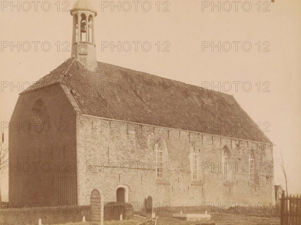 View of the Reformed Church in Rottum, photograph, annotation: 'Rottum, gem. Kantens', annotation: