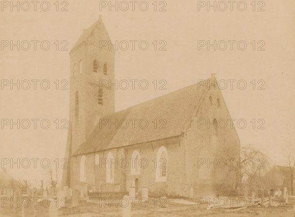 View of the Reformed Church in Midwolde, photograph, annotation: 'Midwolde', annotation: 'Kerk v, d