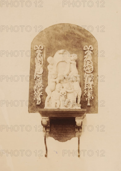 Tomb monument of Jacob van Campen in the St. George's Church in Amersfoort, photograph, annotation: