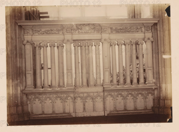 Choir screen in the Dom of Utrecht, photograph, annotation: 'Domkerk te Utrecht, Afsluiting hek,