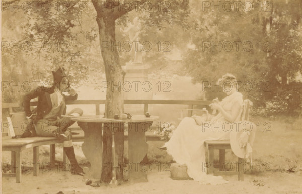 Photo reproduction of the painting In Love by Marcus Stone, In Love, cabinet photograph,