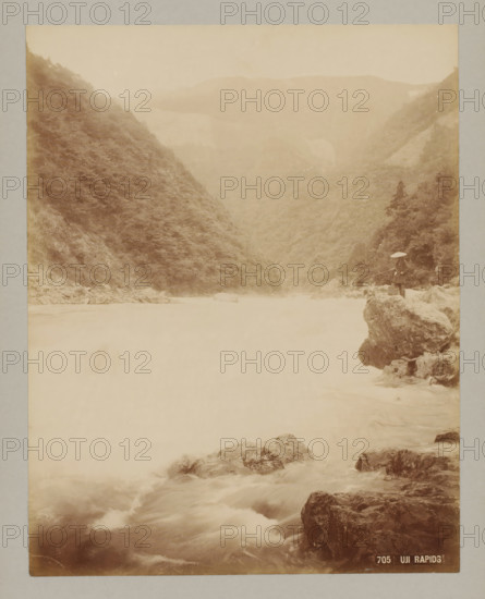 Rapids in Uji River, Uji, 705 Uji Rapids, photograph, number: '11.', c. 1895 - c. 1915,