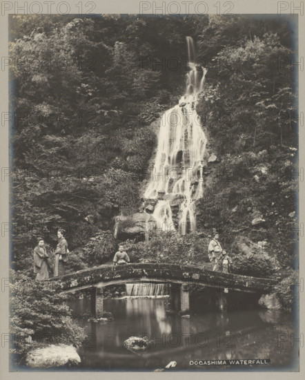 Dogashima waterfall., Dogashima waterfall, Kanagawa-Ken, photograph, number: '19.', c. 1895 - c.