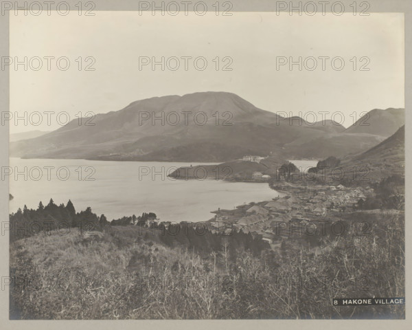 8 Hakone village., View of village and Hakone Lake, Hakone, photograph, number: '24.', c. 1895 - c.