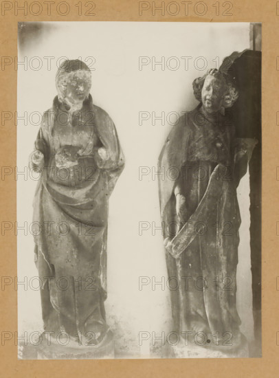 Cloister, Saint (Reverence), Sculpture in the cloister of Bamberg Cathedral, album page,