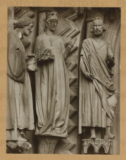 Adamspforte, left wall of the North., Detail of the Adamspforte in Bamberg Cathedral, album page,
