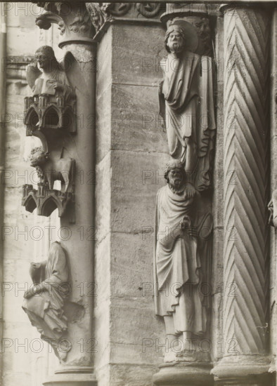 Adamspforte, Evangelisten u. Statuensäule li.lvN, Detail of the Fürstenportal in Bamberg Cathedral,