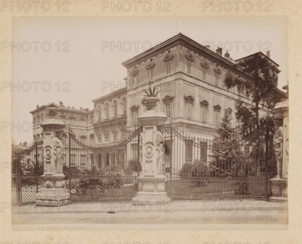 View of the Palazzo Barberini in Rome, album page, photograph, This photo is part of an album.,