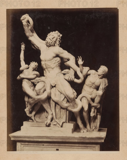 View of the Laocoön group in the Vatican Museums, album page, photograph, This photo is part of an