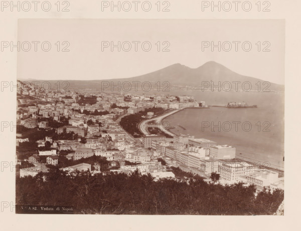 Veduta dit Napoli, View of the Bay of Naples and Mount Vesuvius, Italy, photograph, number: 'No. A