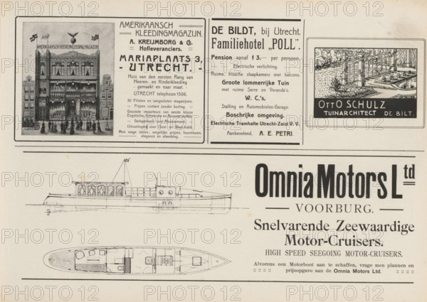 Advertisements, album page, photomechanical print, Advertisements for, among others, Amerikaansch