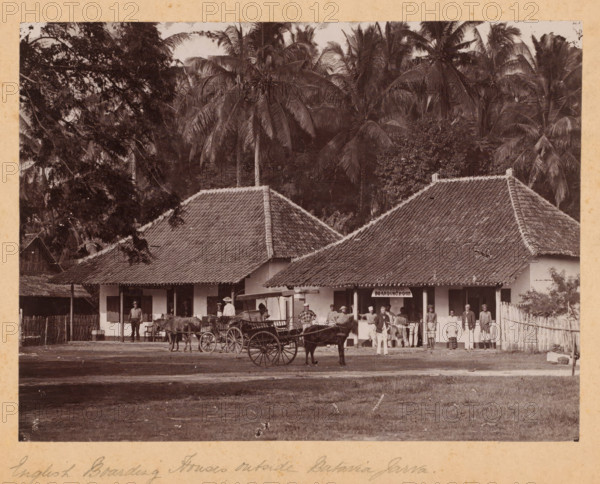 English boarding houses outside Batavia (present-day Jakarta), Java, Dutch East Indies, photograph,