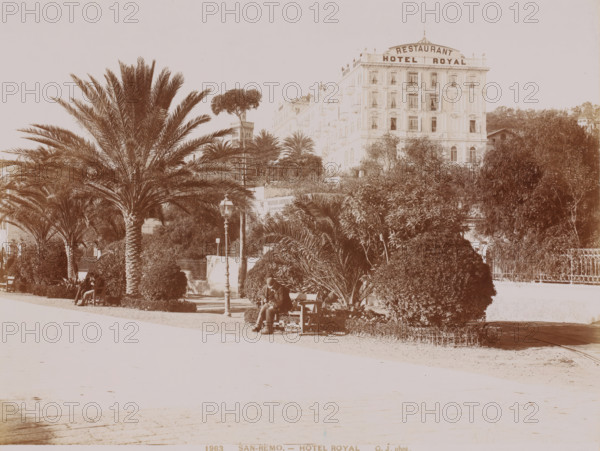 Hotel Royal, San Remo, Italy, photograph, San Remo (Italian: Sanremo) is a seaside resort with