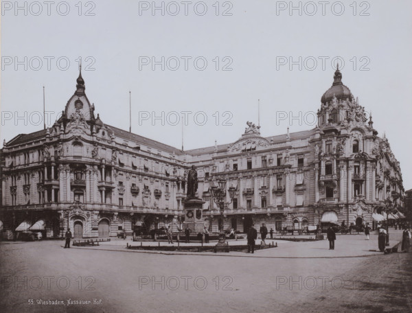 Hotel ? Nassauer Hof, Wiesbaden, Germany, photograph, Germany., inscription: '55. Wiesbaden,