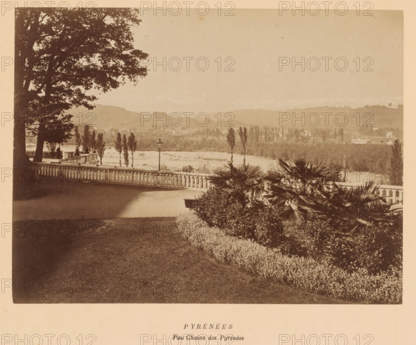 Pyrénées, Peau Chaine des Pyrénées', Pyrenees, France, photograph, View from a park over the