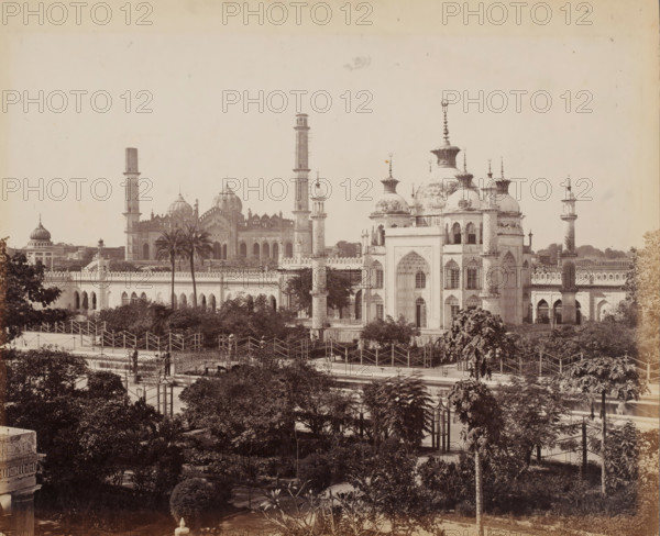 View of mosques in Lucknow, Uttar Pradesh, India, photograph, inscription: 'Lucknow', number: '35',