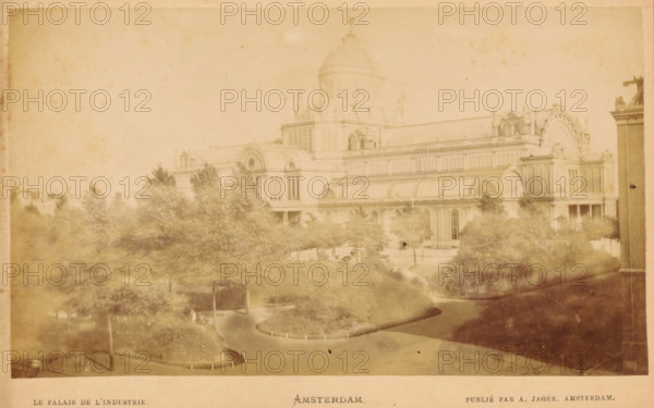 Exterior of the Palace of Industry in Amsterdam, Le palais de l'industrie Amsterdam., photograph,