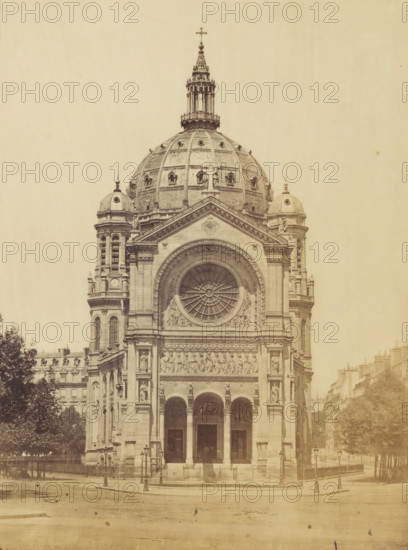 View of a church in Paris (former title), View of the Saint-Augustin Church in Paris, photograph,