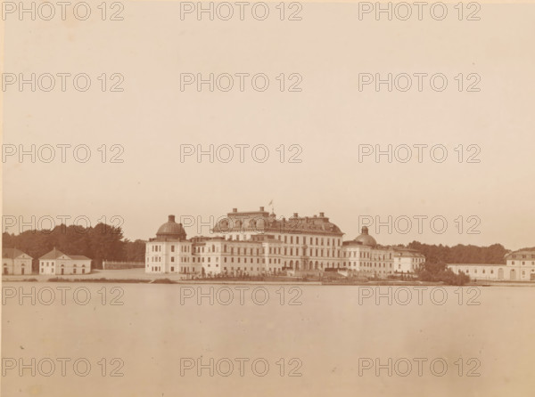 View of Drottningholm Castle near Stockholm, Drottningholms Slott, photograph, photographer: August