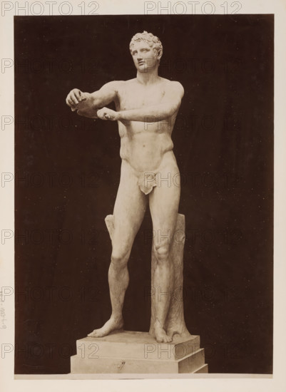 Apoxyomenos, Sculpture of Apoxyomenos, Vatican, album page, photograph, This photo is part of an