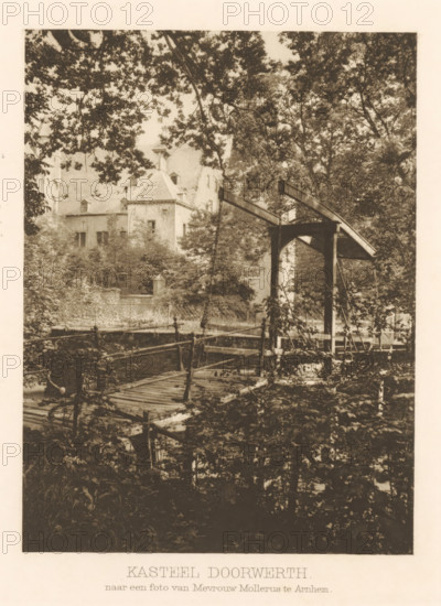 Doorwerth Castle, Drawbridge at Doorwerth Castle, page, photomechanical print, photographer: