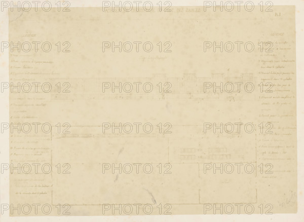 Photo reproduction of a front view and a floor plan of a creosoting workshop, photograph,