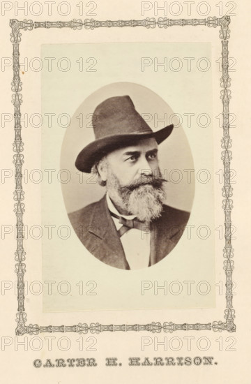 Carter H. Harrison, photograph, page, c. 1876 - in or before 1881, photographer, paper, albumen