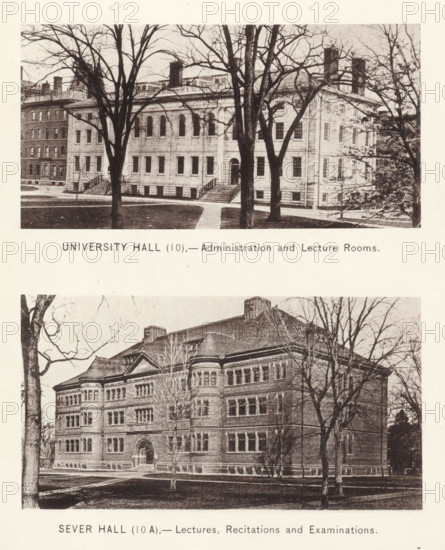 Sever Hall, University Hall, page, photomechanical print, number: '(10) (10 A)', Cambridge (MA), c.