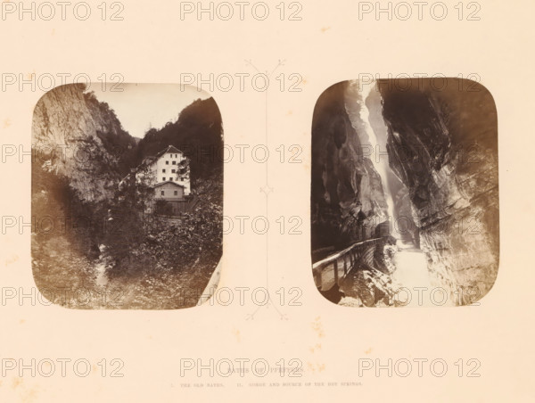 View of the gorge and the source of the thermal baths of Pfeffers, Baths of Pfeffers, photograph,