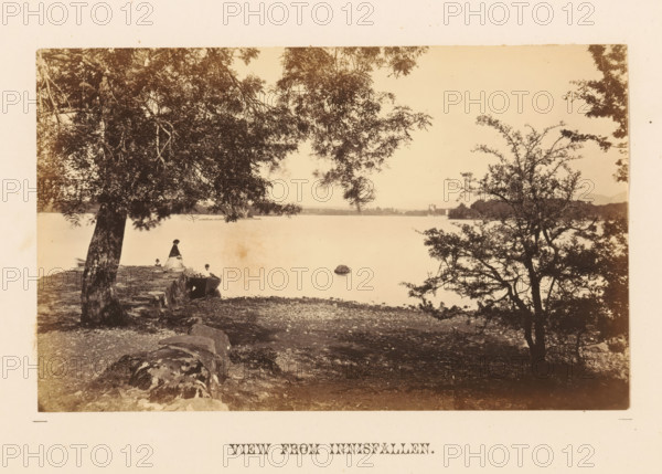 View from Innisfallen, View from Innisfallen with an unknown woman by the water, photograph, page,