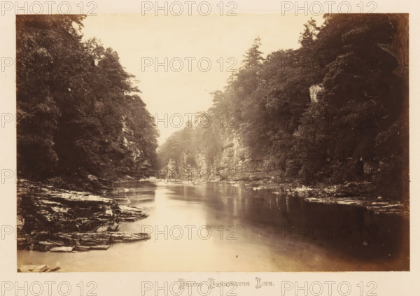 View of the Clyde below the Bonnington Linn, Below Bonnington Linn, photograph, page, South